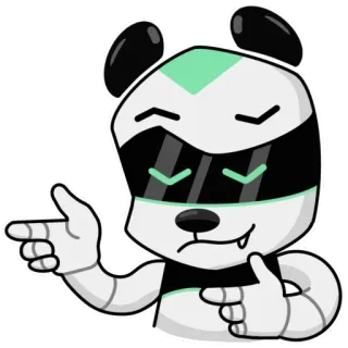 😏 Kreskówka, Robot, Zwierzę, Pistolet z palców, Wskazywanie, Emotikon, Naklejka telegram sticker