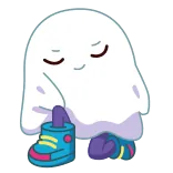 🙂 fantôme, mignon, dessin animé telegram sticker