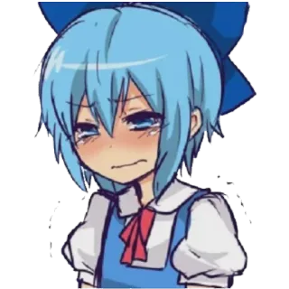 😢 Cirno Touhou Project อนิเมะ, มังงะ, Cirno, โทโฮโปรเจกต์, ตัวละคร, ผมสีฟ้า telegram sticker