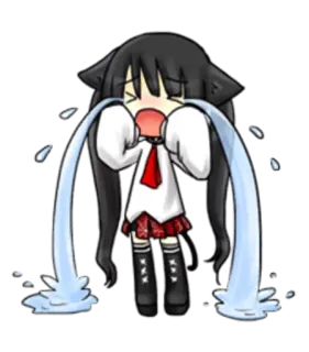 😢 Anime, Weinend, Mädchen, Tränen, Traurig, Manga, Kawaii, Süß telegram sticker