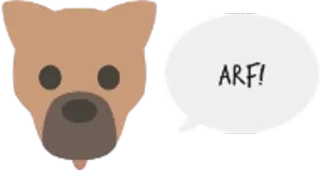 🐶 ARF! cachorro, animal de estimação, animal, balão de fala, au au, desenho animado telegram sticker