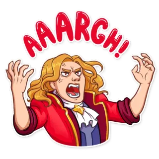 😡 AAAARGH! злость, крик, мультфильм, персонаж, разочарование, злое лицо whatsapp sticker