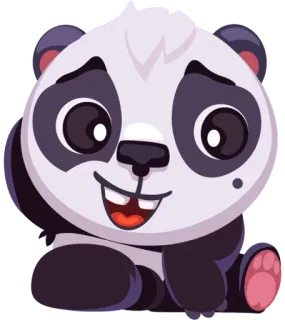 😏 Panda, Animal, Desenho animado, Fofo, Adesivo telegram sticker