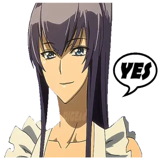 👍 YES アニメ, はい, 漫画, 女性, 女性, キャラクター telegram sticker