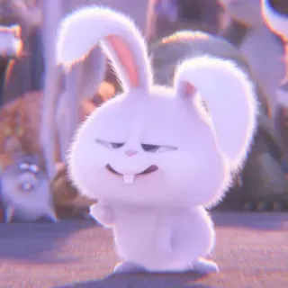 🐰 Snowball The Secret Life of Pets bunny, rabbit, white, cute, animal, pet, cartoon whatsapp sticker
