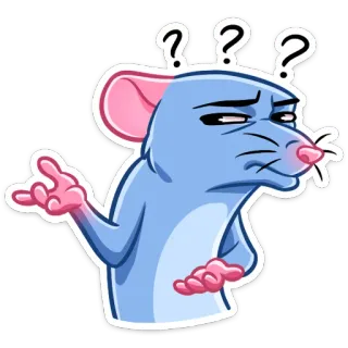 ❓ ratón, confundido, signos de interrogación, pensando, expresión, dibujo animado, animal telegram sticker