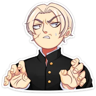 😓 Anime, Personaje, Pegatina, Enojado, Ilustración, Chico telegram sticker