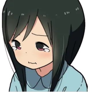 😔 动漫, 悲伤, 女孩, 哭泣, 情感, 角色, 漫画 telegram sticker