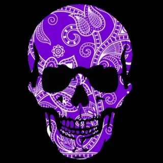 💀 caveira, morte, roxo, padrão, halloween telegram sticker