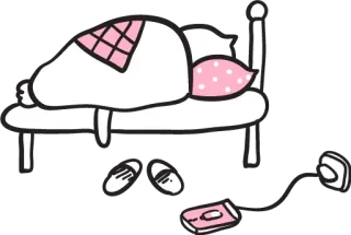 🌃 dormir, lit, mignon, dessin animé, détente, repos telegram sticker