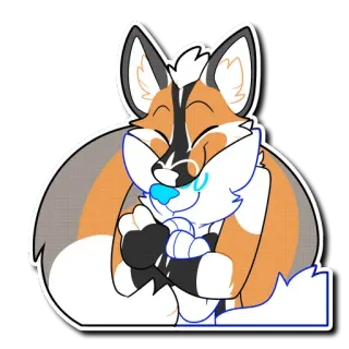 🤗 furry, fox, cute, happy, cartoon, anthropomorphic, hugging telegram sticker