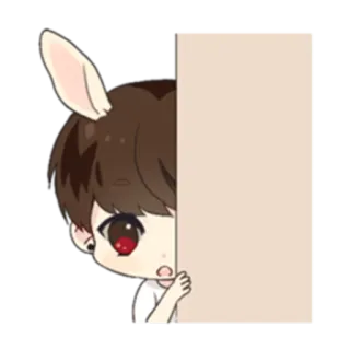 😧 Anime, Dibujos animados, Chibi, Lindo, Personaje, Orejas de conejo telegram sticker