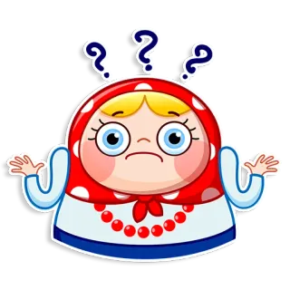 🤷‍♀️ Matroschka, Verwirrung, Fragezeichen, Russische Puppe, Cartoon, Sticker telegram sticker