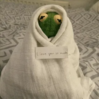 🐸 I love you so much amor, fofo, carinhoso, relacionamento, toalha whatsapp sticker