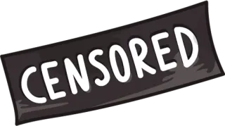 🔞 CENSORED censurado, restrito, texto, preto, adesivo telegram sticker