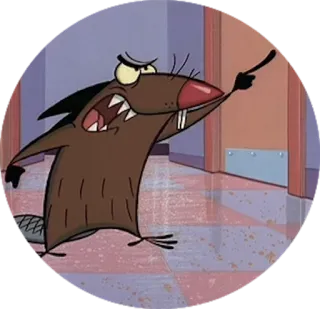 ⚪️ cartoon, beaver, angry, offensive gesture telegram sticker