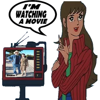 📺 I'M WATCHING A MOVIE phim, xem, tv, hoạt hình, phụ nữ telegram sticker