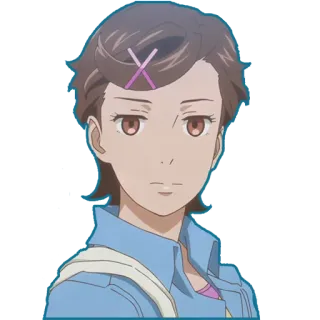 😠 Anime, Donna, Ritratto, Cartone animato, Personaggio telegram sticker