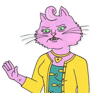 ⛔ Princess Carolyn BoJack Horseman кот, животное, мультфильм, персонаж, злой telegram sticker