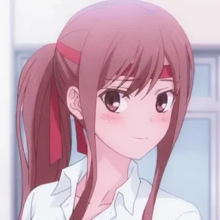 🌟 Anime, Fille, Écolière, Mignon, Ruban telegram sticker