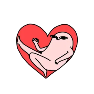 🙂 マンガ, ハート, 愛, 面白い, キャラクター telegram sticker