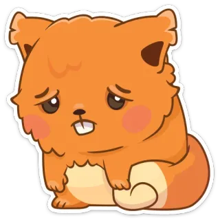 😔 햄스터, 동물, 귀여운, 슬픈, 만화 telegram sticker
