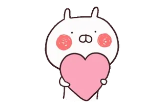 🍢 lapin, cœur, amour, mignon, dessin animé, animal whatsapp sticker