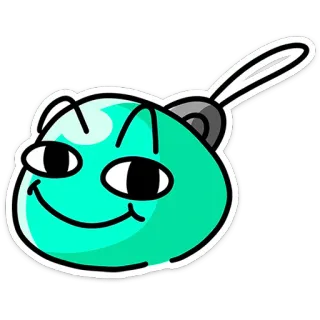 😏 スライム, かわいい, ブロブ, 漫画, キャラクター, 緑 telegram sticker