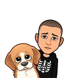 🌟 kartun, anjing, potret, sedih telegram sticker