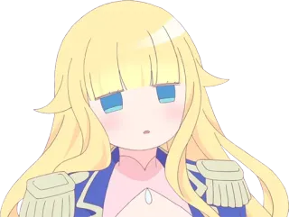 😶 anime, cartone animato, capelli biondi, occhi azzurri, femmina, kawaii, carino whatsapp sticker