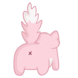 😛 สัตว์, น่ารัก, สีชมพู, แมว, การ์ตูน telegram sticker