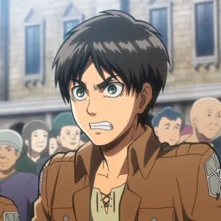🗡 Eren Yeager Attack on Titan Eren Yeager, Attack on Titan, Anime, Personagem, jaqueta marrom whatsapp sticker