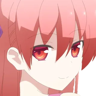 😏 anime, cô gái, tóc đỏ, dễ thương, nhân vật telegram sticker