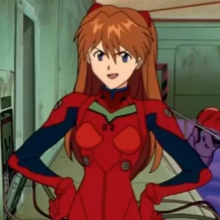 ❤️ Asuka Langley Sohryu Neon Genesis Evangelion anime, redhead, character, anime girl, eva pilot telegram sticker