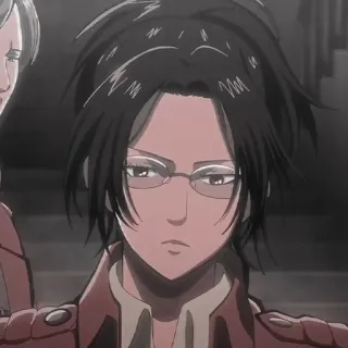 🌻 Hange Zoë Attack on Titan Anime, L'Attaque des Titans, Hange Zoë, Personnage, Lunettes whatsapp sticker
