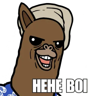 🤑 HEHE BOI лама, мем, смешной, мультфильм whatsapp sticker
