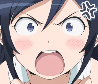 😠 Anime, Zły, Krzyczy, Kreskówka, Wyraz twarzy whatsapp sticker