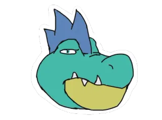 🐊 animal, dragon, cartoon, sticker, reptile, illustration whatsapp sticker