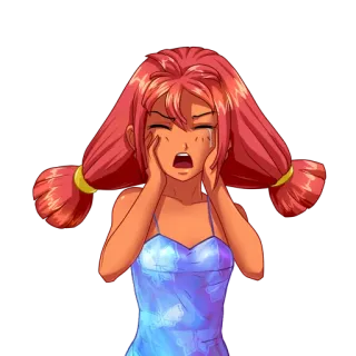 😭 anime, chica, llorando, triste telegram sticker
