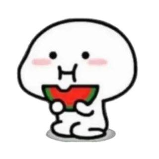 🪐 carino, mangiare, anguria, cartone animato, personaggio telegram sticker