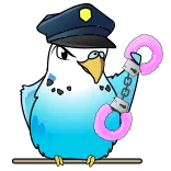 👮‍♂️ pássaro, polícia, oficial, desenho animado, engraçado, animal telegram sticker