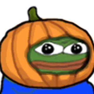 🎃 Pepe the Frog 佩佩, 青蛙, 南瓜, 万圣节, 表情包 telegram sticker