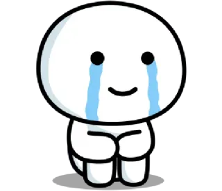 😭 triste, pleurs, dessin animé, émotionnel, blanc, larmes telegram sticker