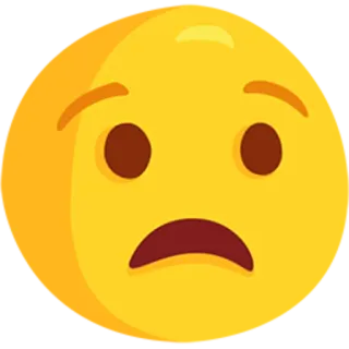 😟 Emoji, Triste, Malheureux, Visage, Jaune, Dessin animé telegram sticker