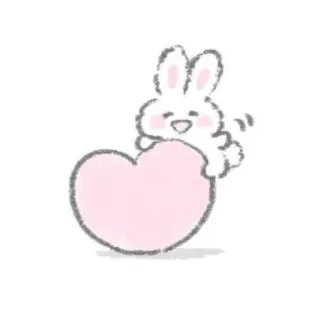 💓 заяц, кролик, сердце, милый, любовь, каваий whatsapp sticker