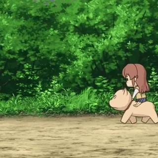 🐶 Anime, Mädchen, Reiten, Süß, Cartoon telegram sticker