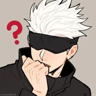 ❓ Gojo Satoru Jujutsu Kaisen Anime, Gojo Satoru, Jujutsu Kaisen, Point d'interrogation, Fanart, Personnage telegram sticker