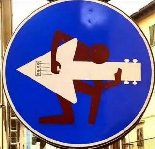 🎵 panneau de signalisation, musique, guitare, flèche, direction, art, instrument de musique telegram sticker