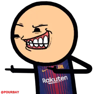 👍 RAKUTEN 漫画, 面白い, 笑顔, ファン, スポーツ, サッカー telegram sticker