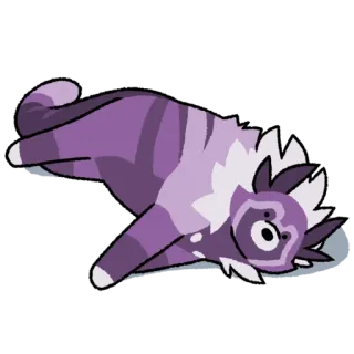 🛏 gato, roxo, animal, desenho animado, fofo, listrado, deitado telegram sticker
